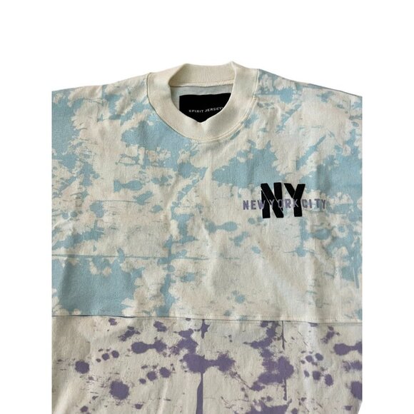 Spirit Jersey Unisex Size XS Cream New York Tie Dye CrewNeck Long Sleeve Tee NWT - Picture 3 of 10
